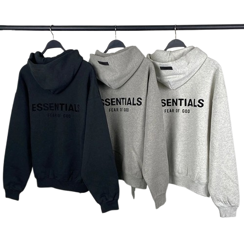 GPZ202SS hooded hoodie front and back black flocked essfog trendy brand flash cross-border hoodie