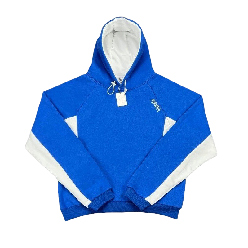New American trendy brand Mertra patchwork embroidery plus velvet high street loose autumn and winter couple sleeve hooded sweatshirt