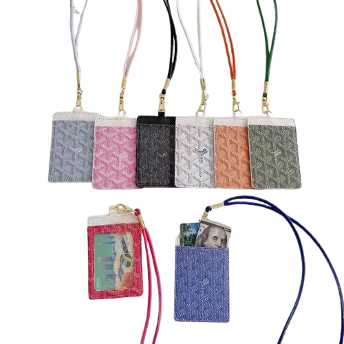 Big name dog tooth card holder, work permit, meal card holder, lanyard, halter card package, student ID card holder, suitable for women