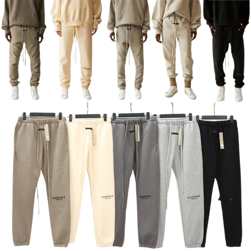 Men’s and women’s double-lined cotton long pants high street cuff casual sports sweatpants