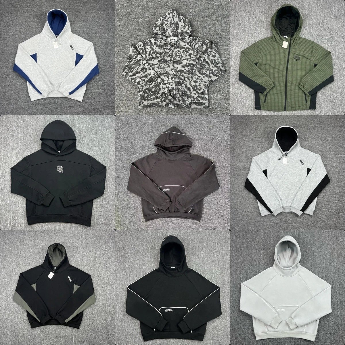 New American trendy brand Mertra patchwork embroidery plus velvet high street loose autumn and winter couple sleeve hooded sweatshirt