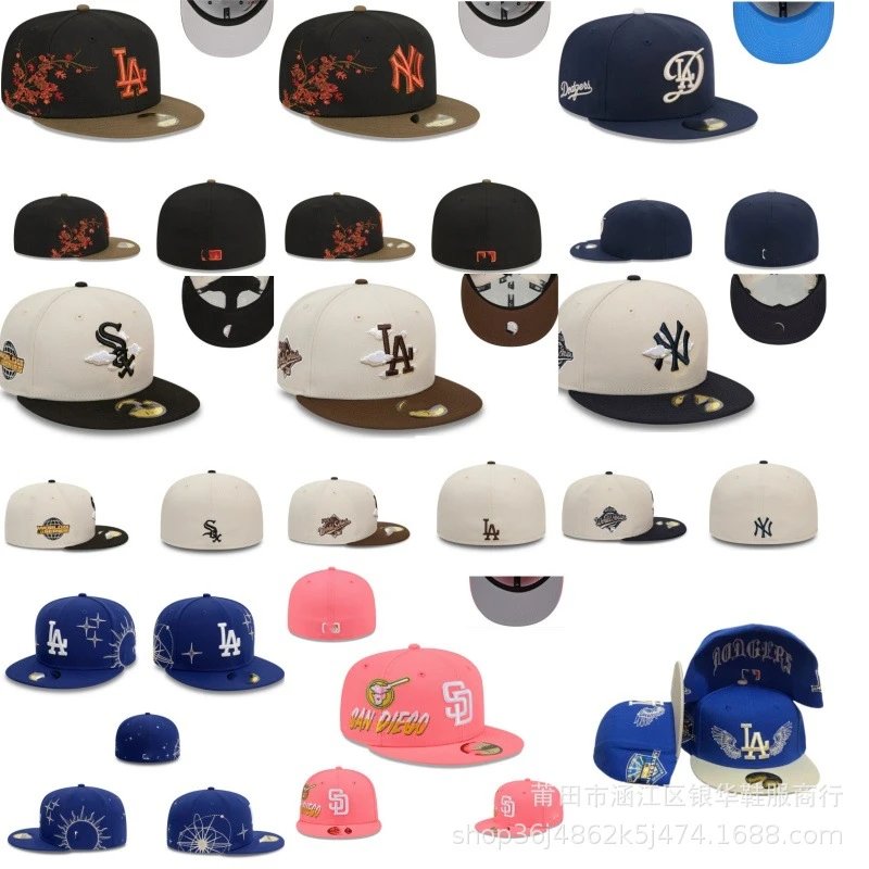 [DX64] Fully enclosed baseball hat hip-hop Yankees closed brim hat