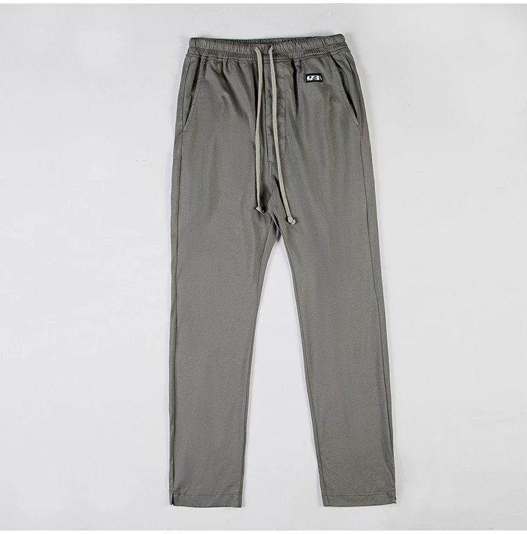 21 new spring casual medium stretch cotton pants plain elastic fabric black mid-rise solid color ready casual pants