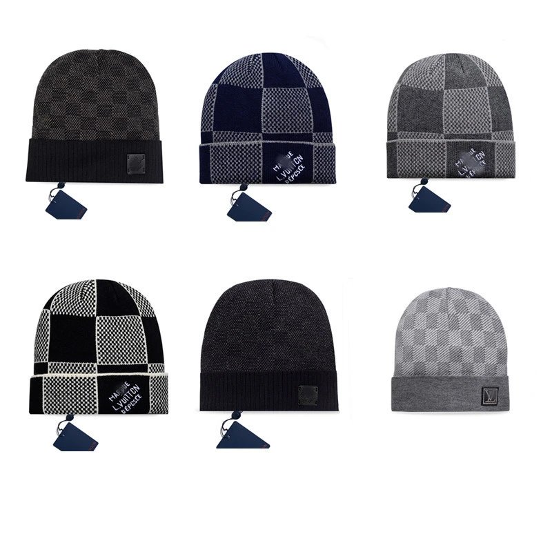 Classic correct letter leather label knitted hat unisex wool hat autumn and winter fashion trendy brand cross-border hot selling cold hat