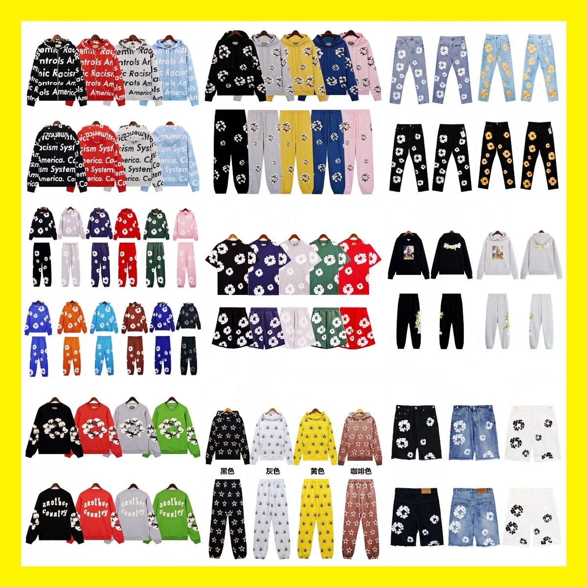 foam print hoodie short sleeve t-shirt hoodie set 2