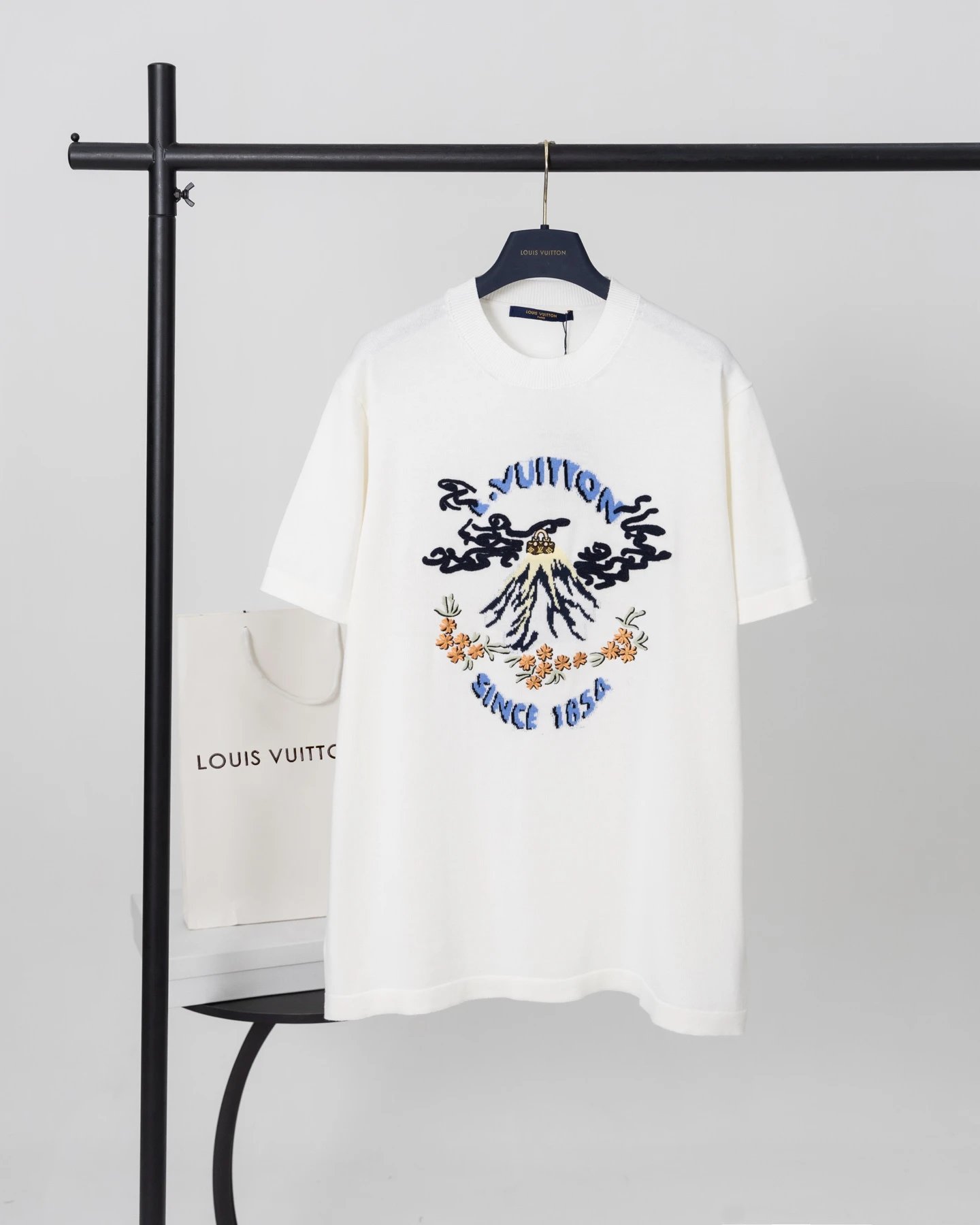 Mount Fuji wool short sleeve t-shirt