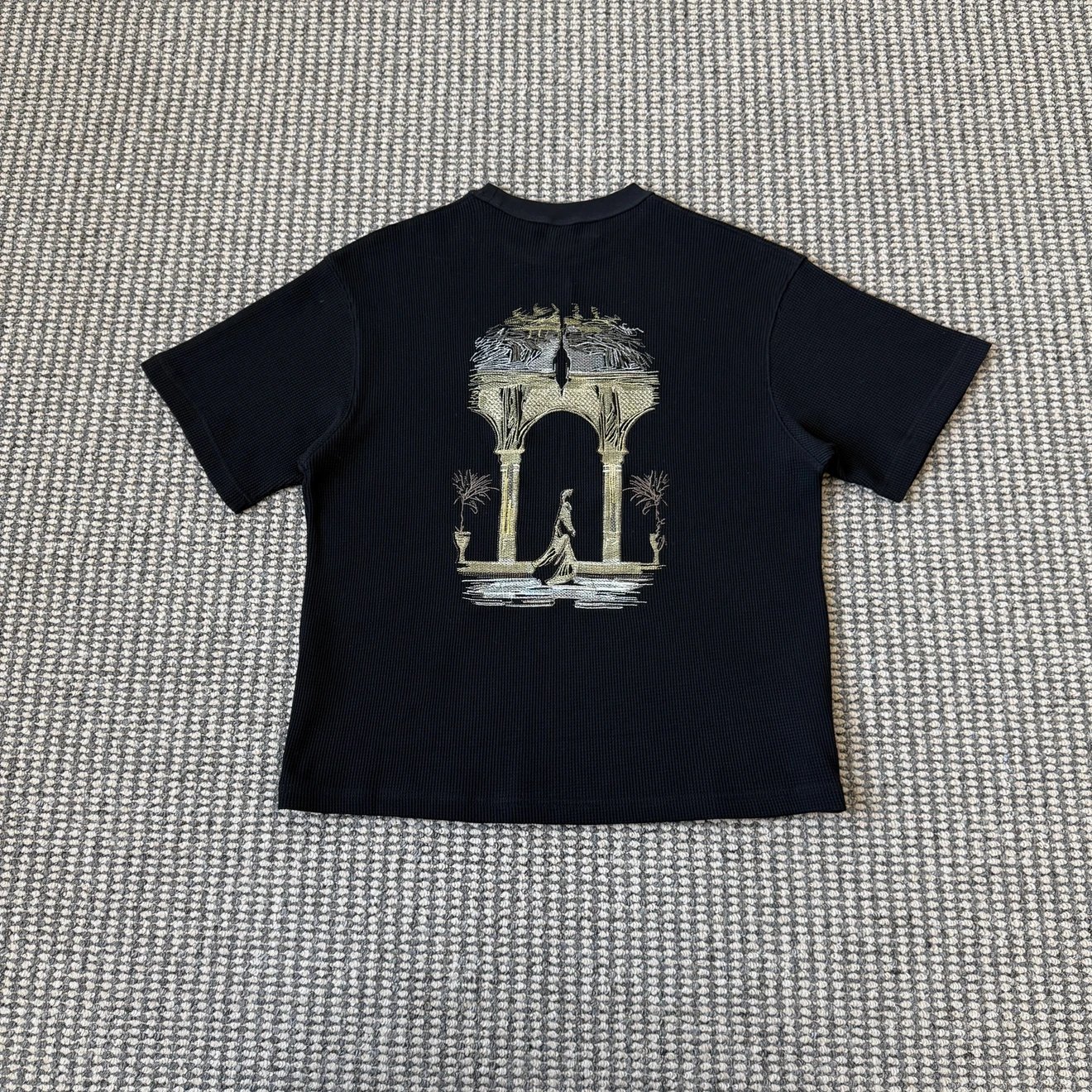 DS waffle black short sleeve