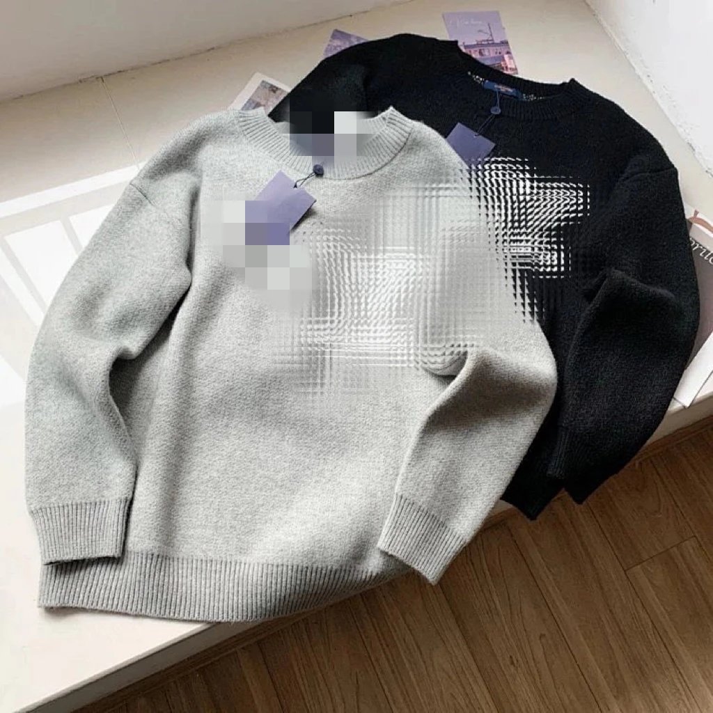 Added (khaki, red) 6-color jacquard big logo oversized thick pullover sweater ice silk short sleeve 023