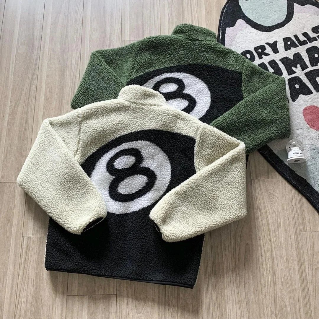 秋冬新款情侣棉服夹克黑8厚两面穿羊羔毛外套