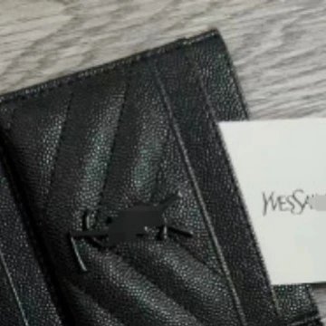 Factory wholesale short card clip style card holder with top layer skin caviar letter card holder poplar forest trendy brand logo