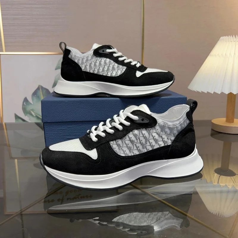 Low-top casual men’s shoes old flower embroidery platform lace-up fashion sneakers 77777