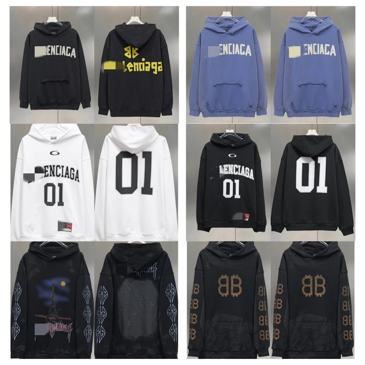 25ss high quality trendy brand American autumn and winter new Eiffel Tower men’s and women’s same hoodie and hat discovered in batches