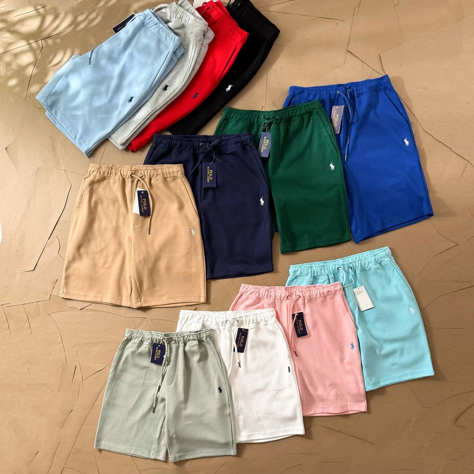 new 12 color basic solid color pony embroidery logo pattern casual sweatpants shorts shorts same style for men and women