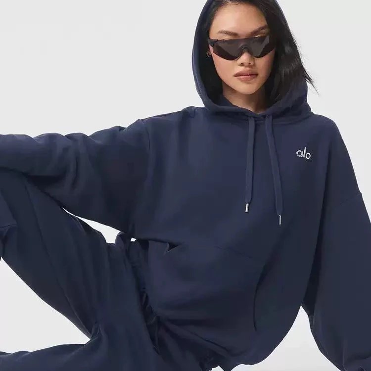 alo same style sweater yoga sports hoodie women’s long sleeve running fitness loose casual top jacket yoga sweatshirt