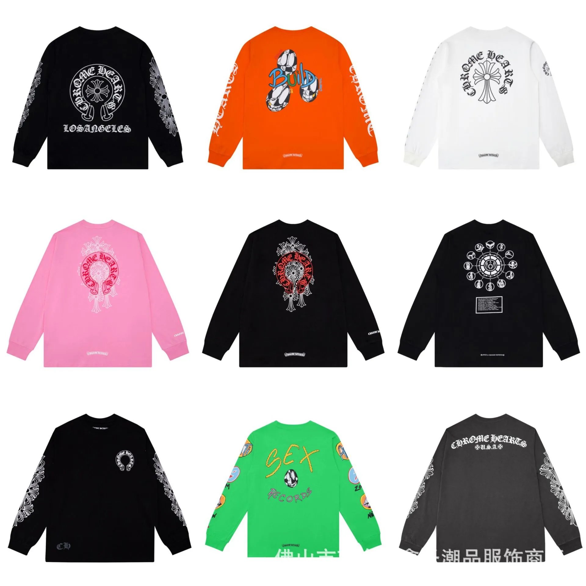 Flyerbuy long sleeve t-shirt, round neck, cotton, versatile for men and women
