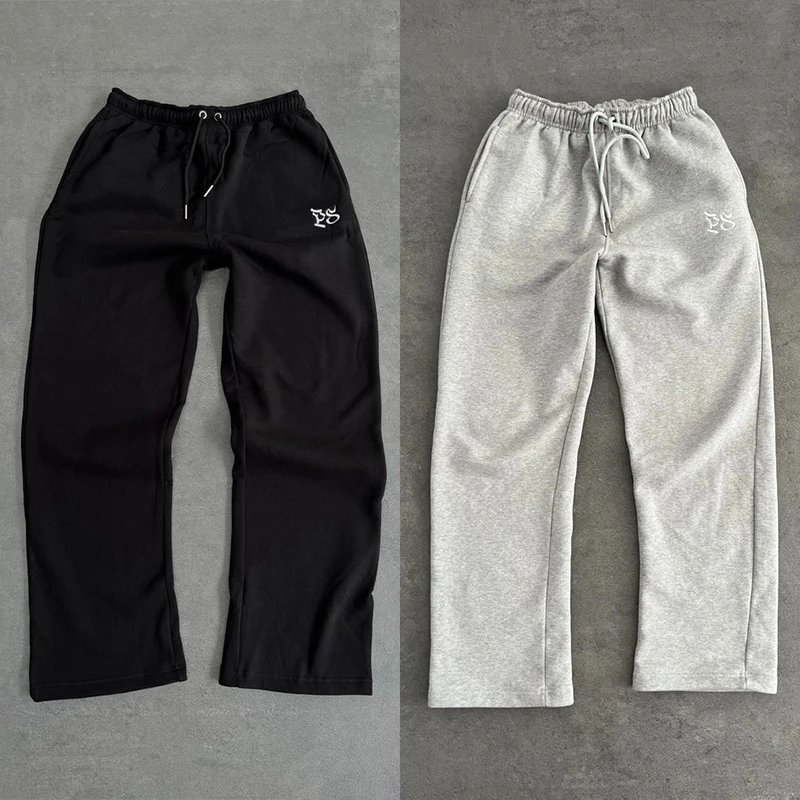 high quality street hip hop embroidery knitted sweatpants men’s pants