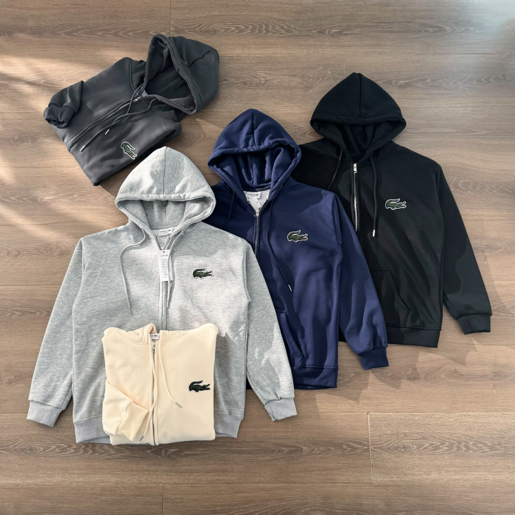 Zip hood, pullover, crew neck alligator