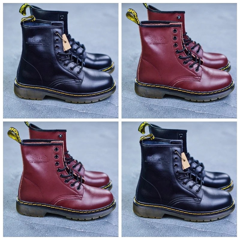 One size larger Dr. Martens Dr. Martin high-top leather shoes, leather boots, 1460 series, 8-hole zipper