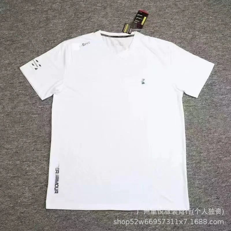 Summer cross-border men’s sports quick-drying ice silk t-shirt outdoor training running fitness lightweight large size casual short sleeve