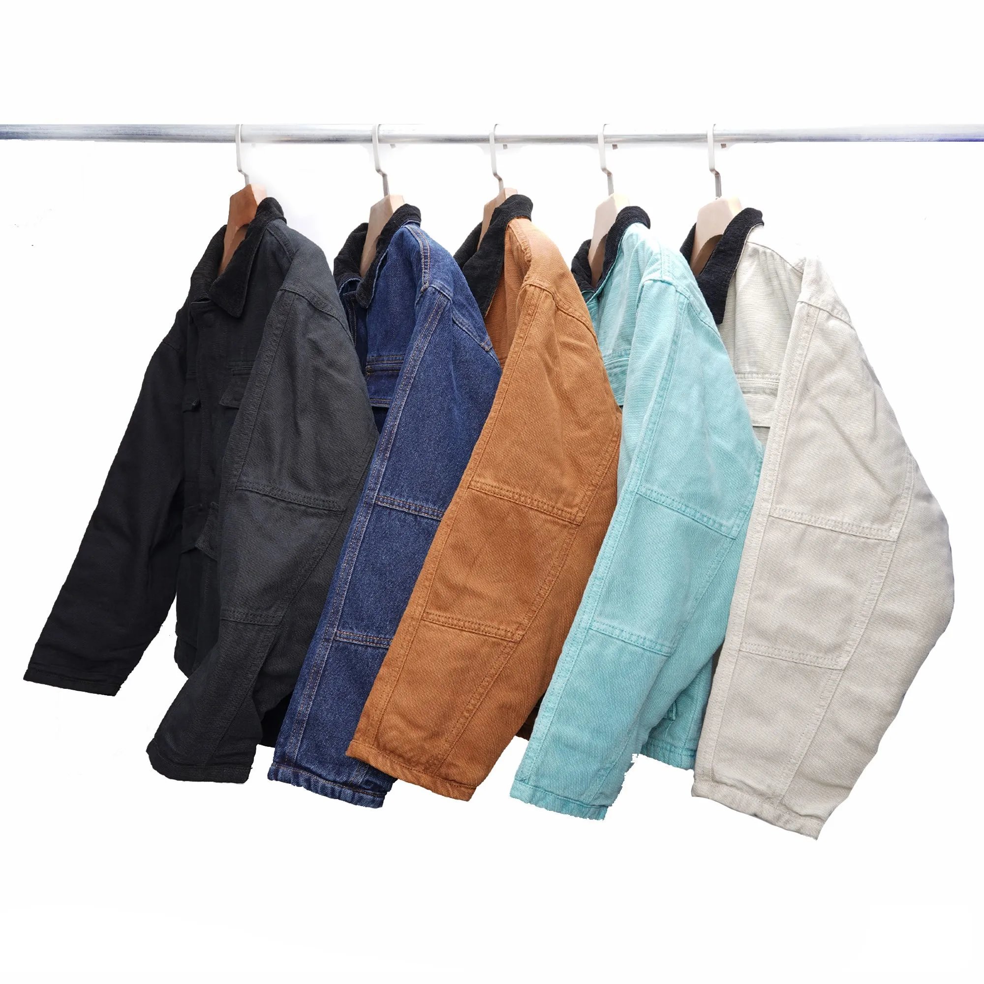 404-101820， SHOP JACKET WASHED DENIM 假日系列成衣染色水洗做旧灯芯绒翻领四袋复古工装夹克棉服