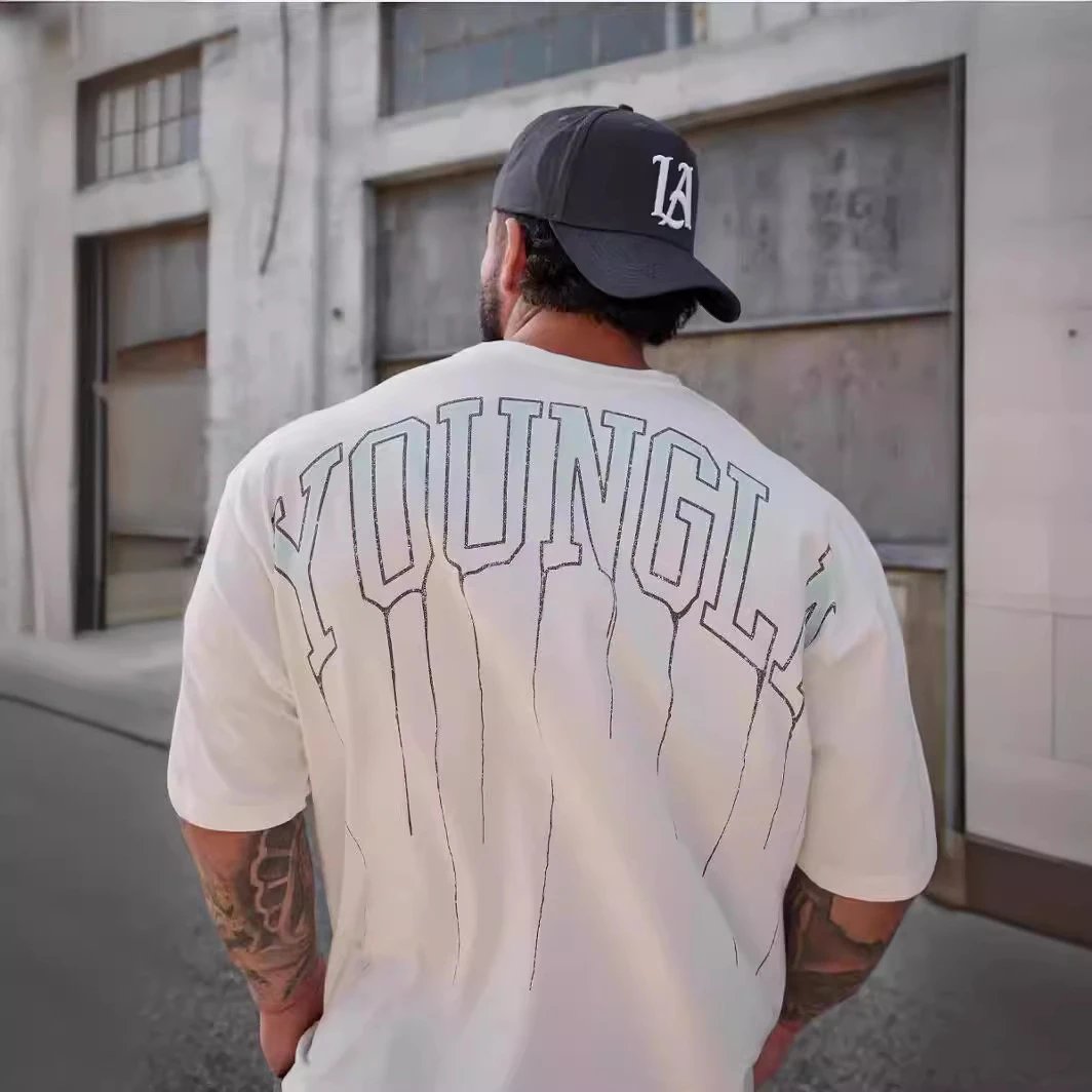 Men’s summer short sleeve men’s loose t-shirt cotton round neck