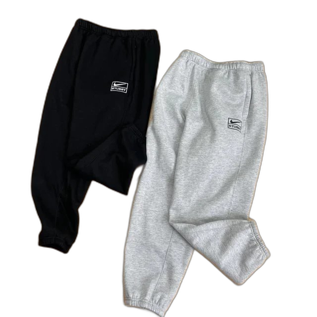 Stu Stuxi Co-branded Crew Fleecelogo 23SS Solid Color Embroidered Logo Pocket Zipper Sweatpants Sweatpants