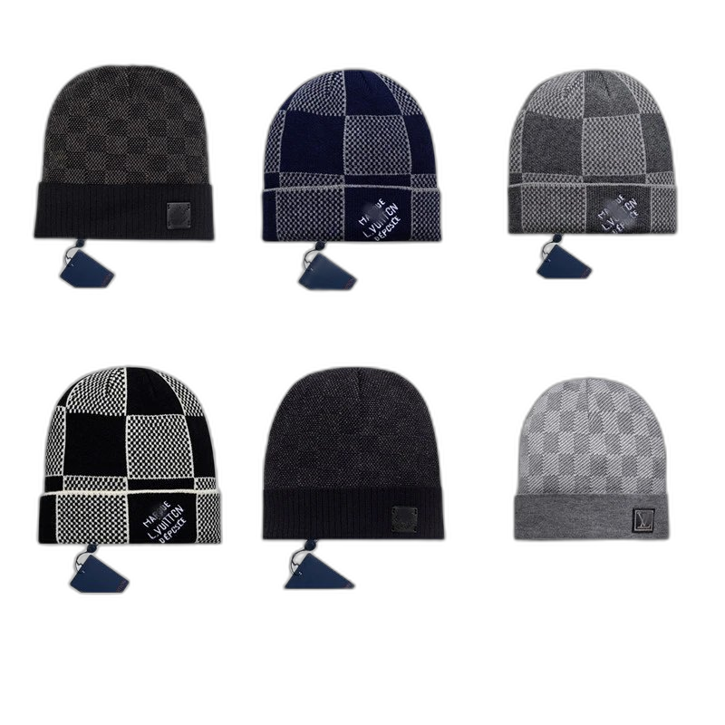 Classic correct letter leather label knitted hat unisex wool hat autumn and winter fashion trendy brand cross-border hot selling cold hat
