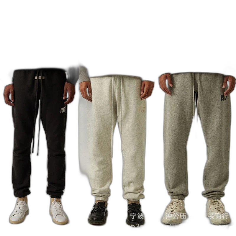 GPZ2022SS Flannel Trousers 1977 Flocked Printed ESSFOG Trendy Brand Trousers Cross-border Hot Sale