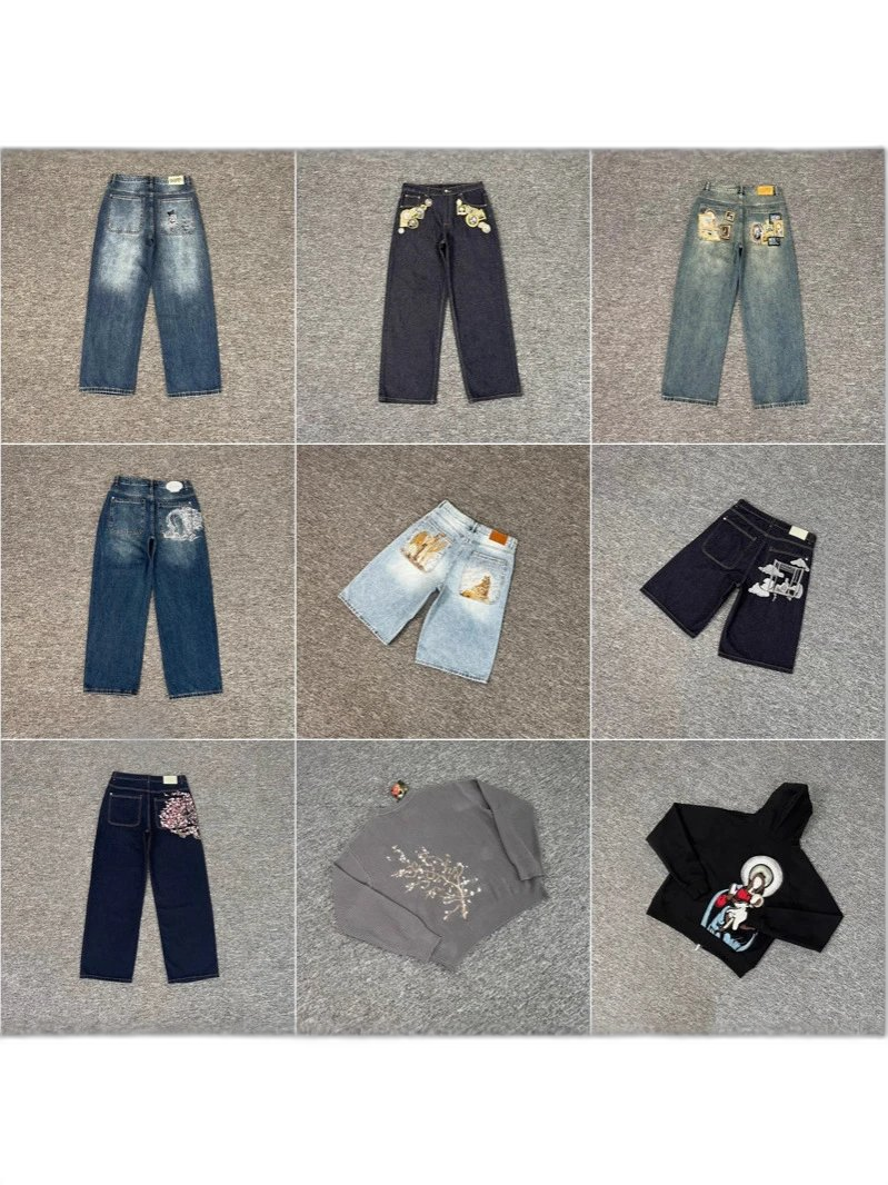2025 new Derschutze Blossm European and American niche brand embroidery cherry blossom casual high street jeans