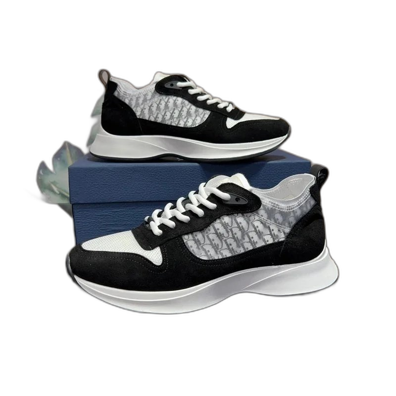 Low-top casual men’s shoes old flower embroidery platform lace-up fashion sneakers 77777