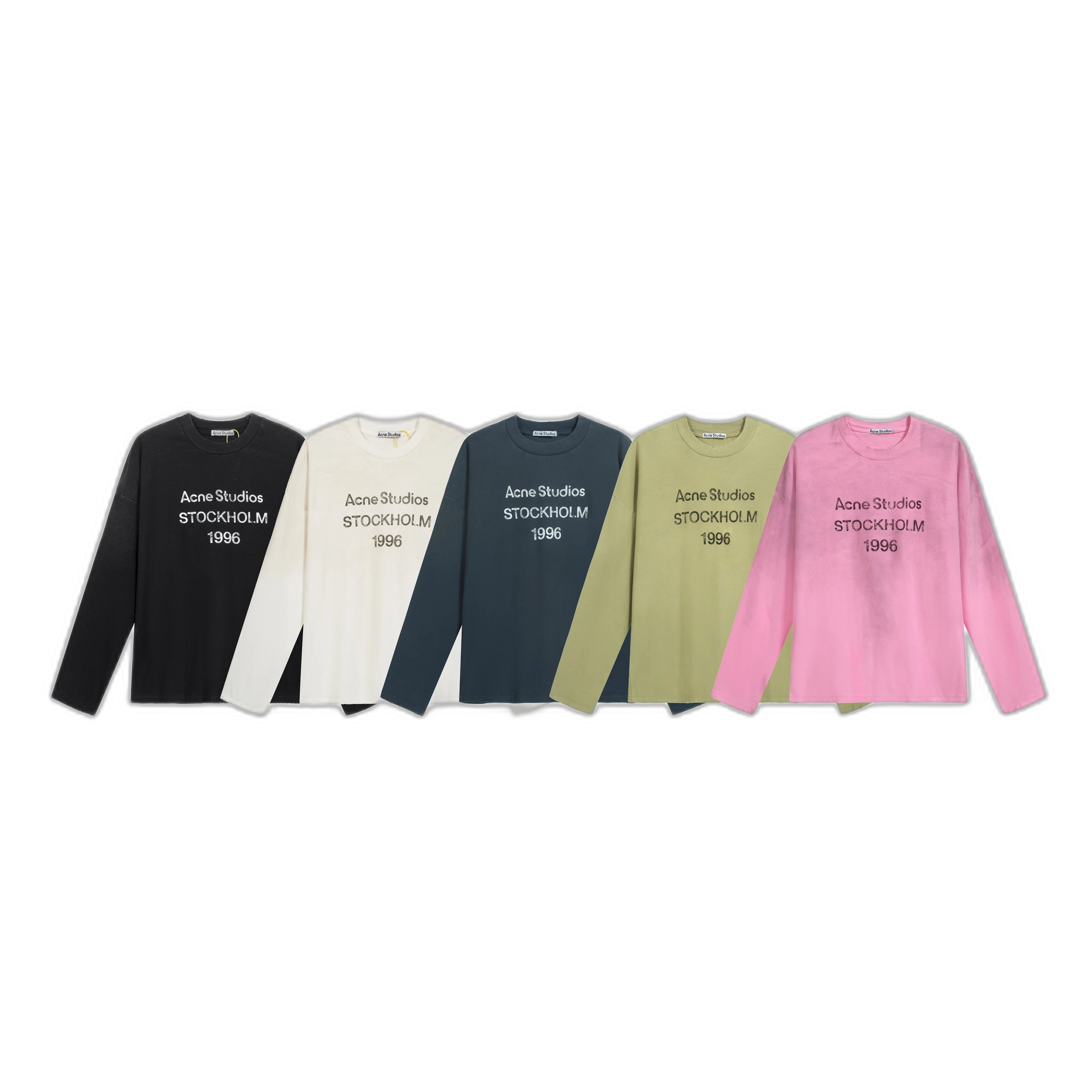 AC distressed logo letter print long sleeve t-shirt