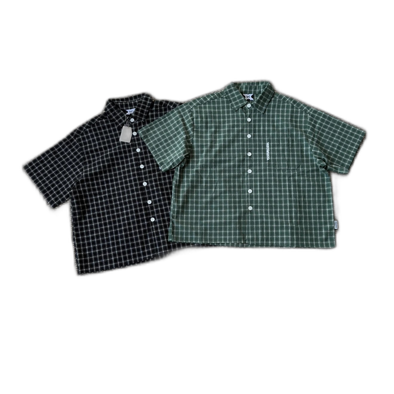 ME plaid short sleeve shirt