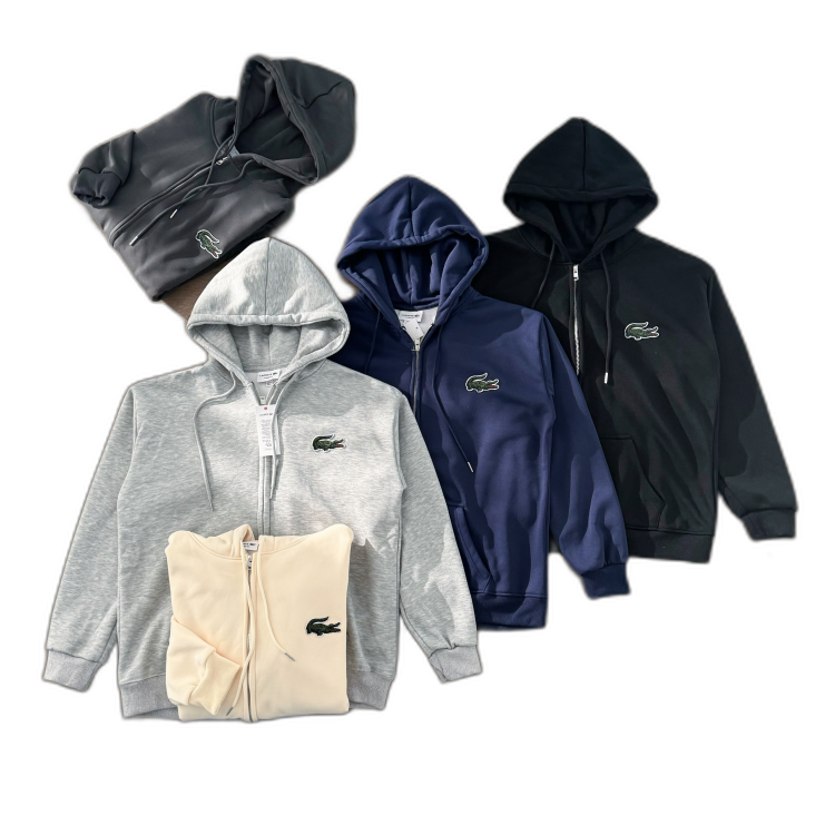 Zip hood, pullover, crew neck alligator