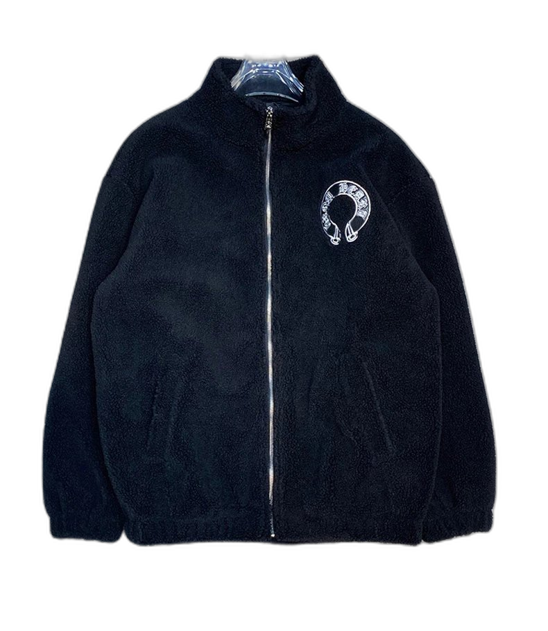 克罗CH马蹄印羊羔毛绒外套秋冬加绒加厚宽松夹克棉衣棉服fleece thickened loose jacket cotton padded clothes