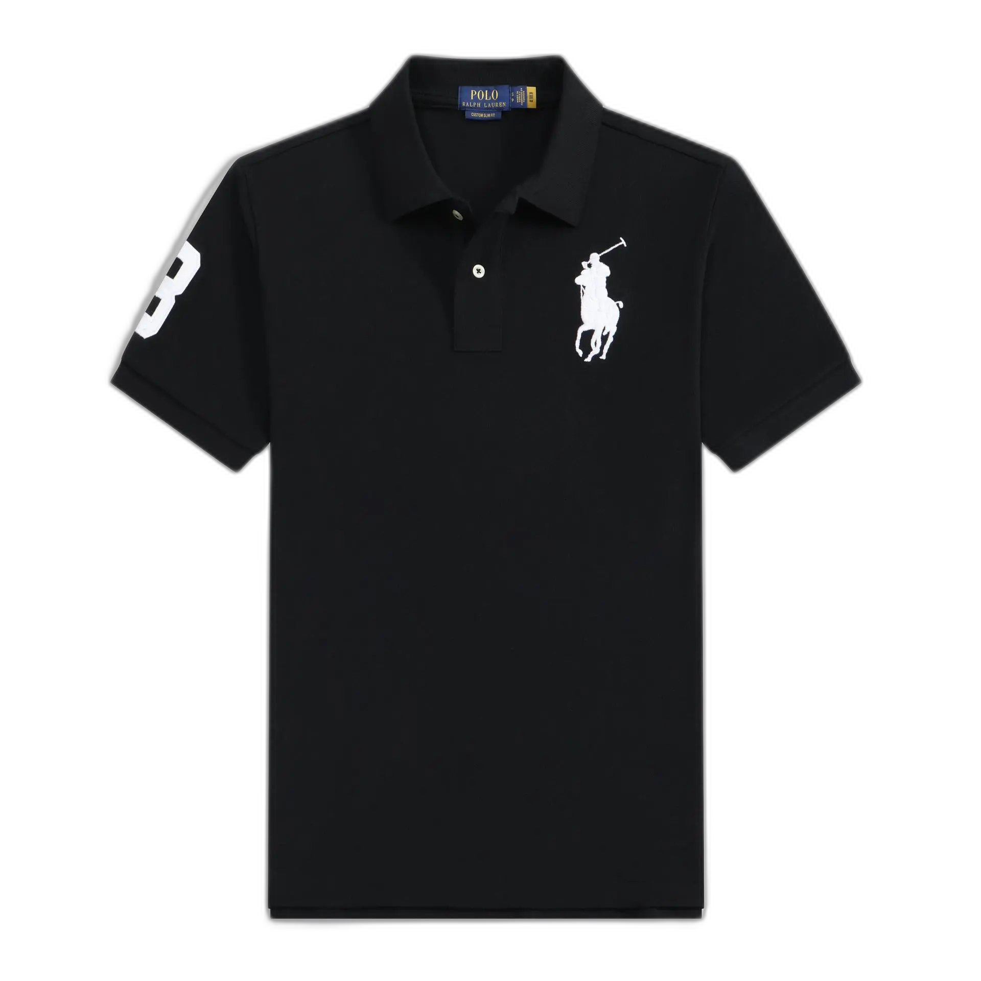 [DX19] Summer Men’s Lapel Embroidered Short-sleeved T-shirt Pure Cotton