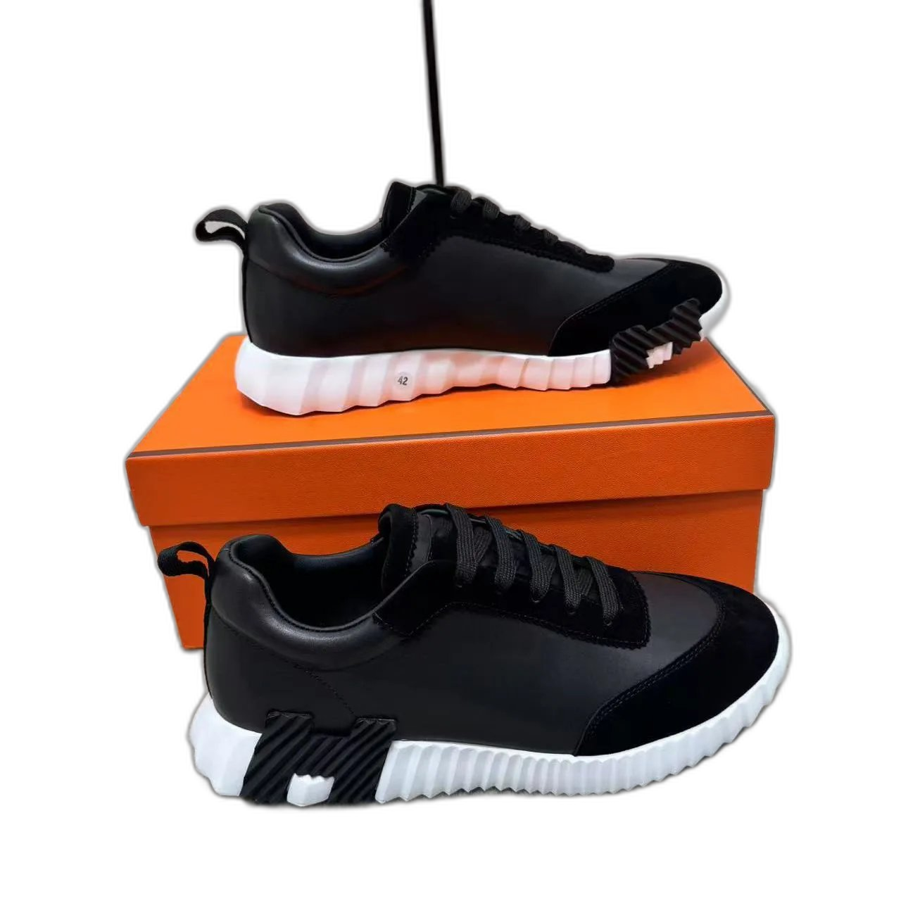 Leather European station H family men’s shoes trendy brand comfortable sneakers