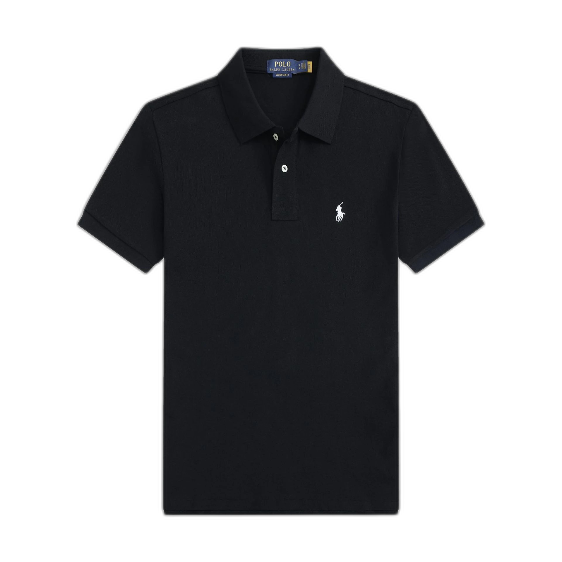 [DX19] Summer Men’s Lapel Large Size Loose Solid Color Cotton Embroidered Short Sleeve T-shirt