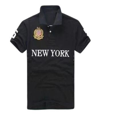 Men’s polo shirt, urban style, horse shirt, short sleeve, lapel, embroidery, large size, casual polo shirt, short sleeve
