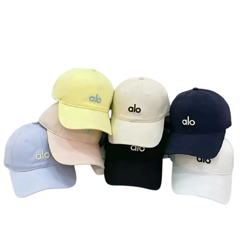 ALO | Stylish and casual Korean sun hat, four-season universal hat, three-dimensional letter embroidery, soft-top baseball cap for women
