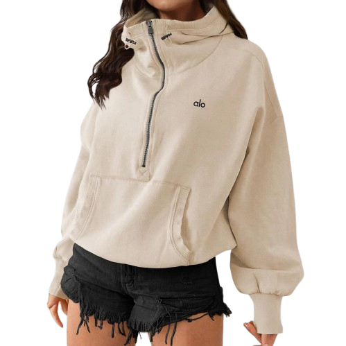 [DX82-2] hooded outdoor sports zipper shirt drawstring long sleeve top jacket women’s yoga clothes
