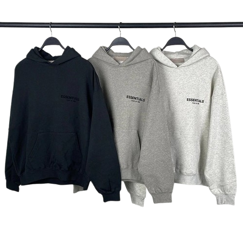 GPZ202SS hooded hoodie front and back black flocked essfog trendy brand flash cross-border hoodie
