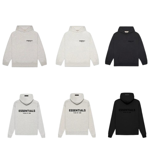 GPZ202SS hooded hoodie front and back black flocked essfog trendy brand flash cross-border hoodie