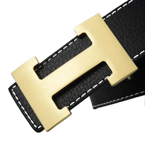 New leather belt, men’s lychee pattern, smooth buckle, H buckle, fashion, casual and versatile middle-aged youth pants belt