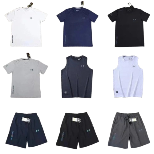 high quality ice silk quick-drying short sleeve shorts