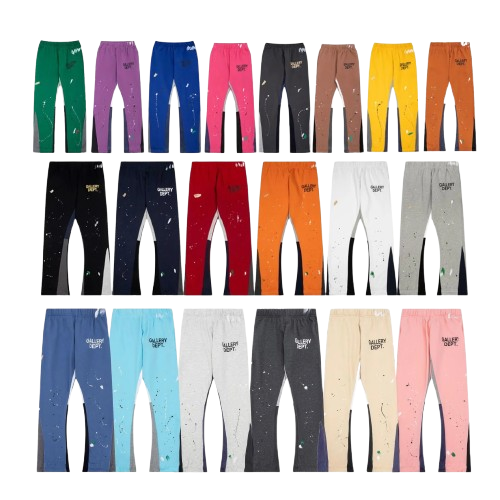 GalleryDept High Quality Hand Painted Patchwork Drawstring Sweatpants Casual Men’s Trousers Trend Design Cotton