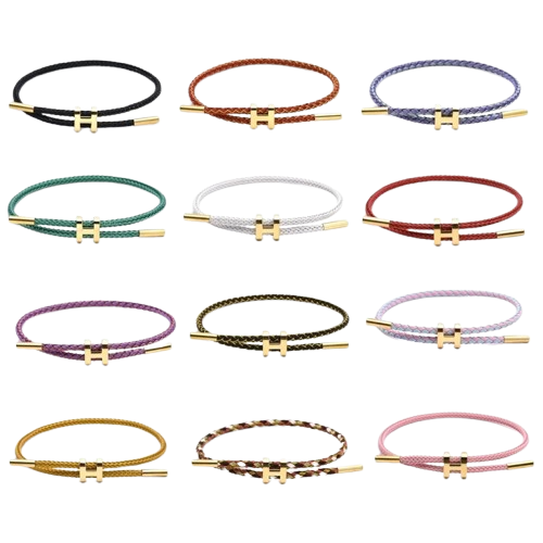 Adjustable 3MM bracelet, I-shaped buckle, titanium steel, color retaining leather bracelet, bracelet