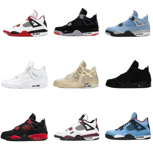 AJ4 white cement college blue big Paris air cushion basketball shoes Joe 4 non-slip wear-resistant casual sports running shoes for men and women