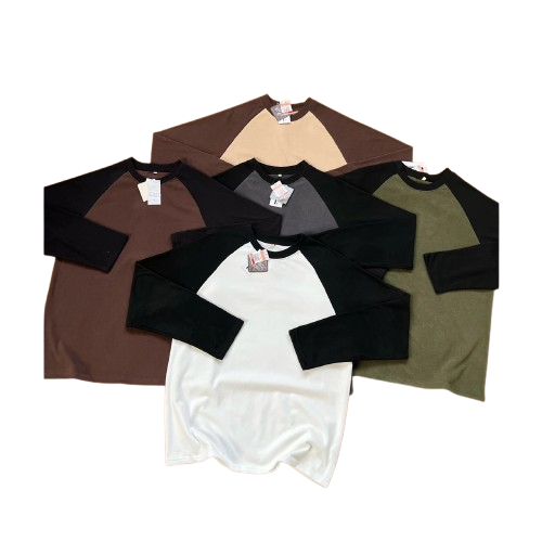 Just what you need to cool down | I recommend #【舒适度高】百搭款 Contrast color design, raglan sleeve, round neck, velvet fabric, long sleeve, same base for men and women