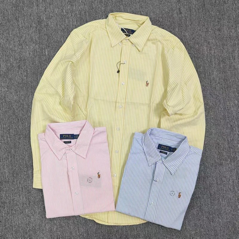 RL Striped Oxford Shirt (colorful pony) RL tricolor striped Oxford shirt B