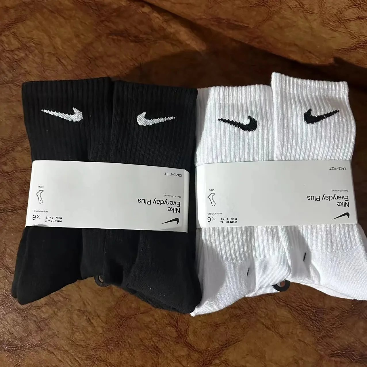 Pack of six, white/black and black
